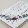 zoom tarjeta informativa para invitación Niza. tarjeta con el numero de cuenta. lista de boda