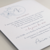 Invitación de boda con logotipo floral a una tinta. Modelo Alejandría III