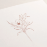 detalle Invitación de boda con diseño floral a una tinta. invitación de boda original color teja. Mod Praga