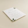 Invitacion de boda original con hojas de acuarela. mod est I