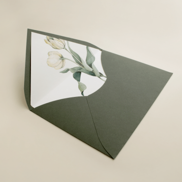 sobres forrados boda verde olivo  Ámsterdam