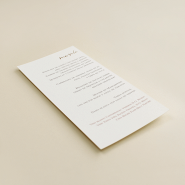 Minuta de boda Praga II en papel texturizado blanco de 250gr